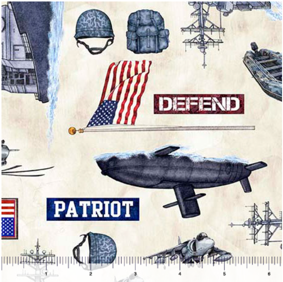 Patriot - Navy Allover, Cream - 30936-E