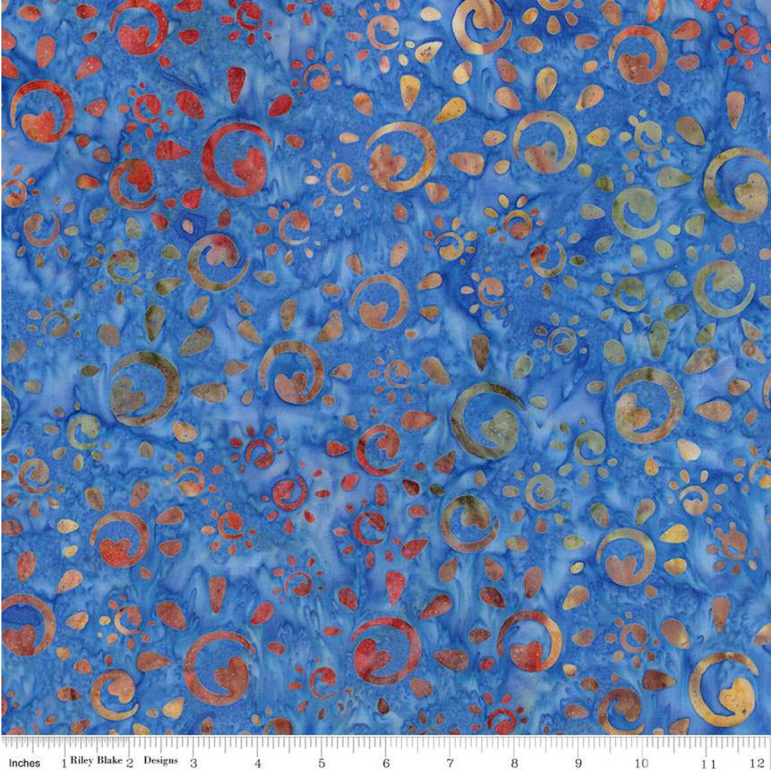 Places You'll Go - Suns, Denim Bijou - BT23226-305 - Expressions Batiks
