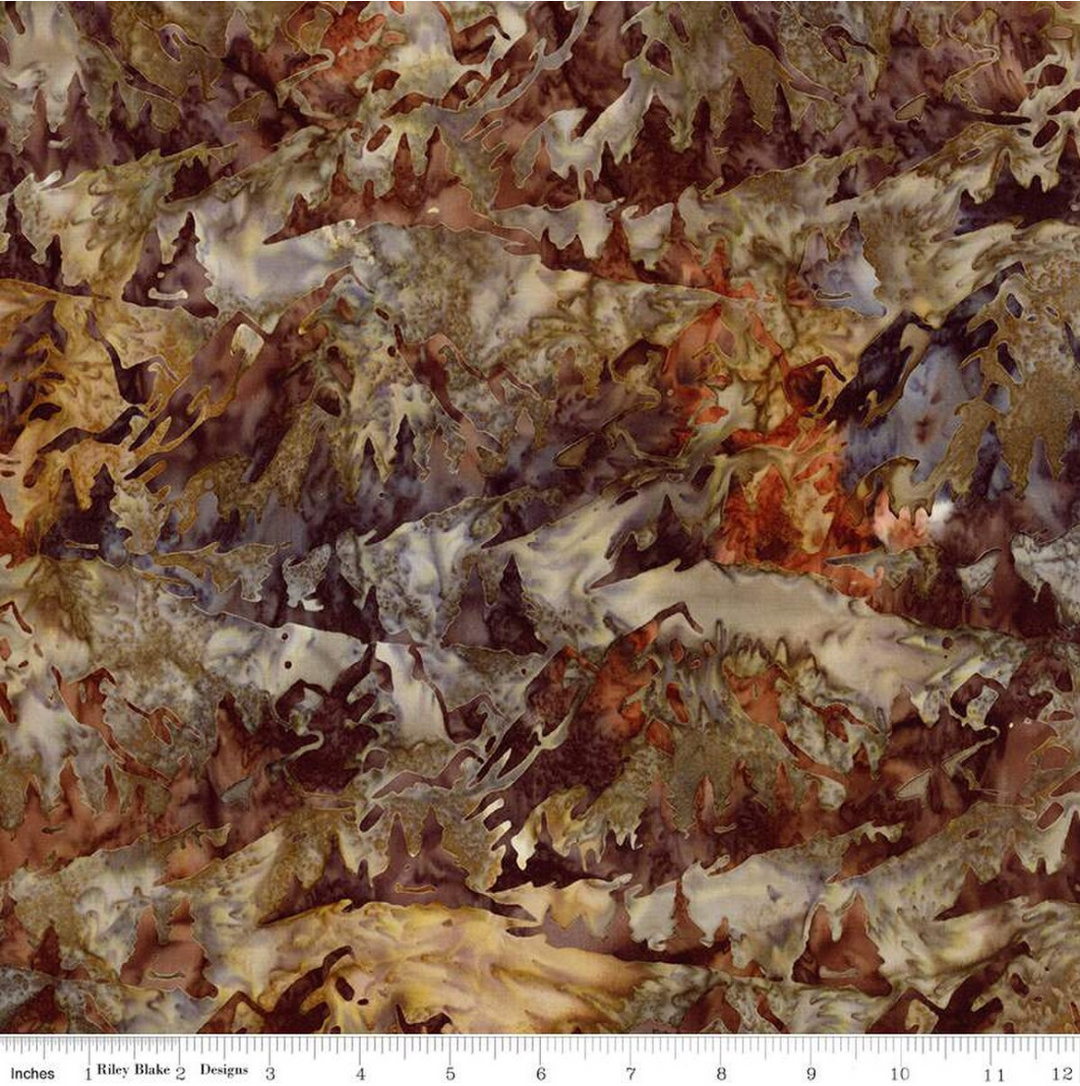 Places You'll Go - Mountain Trees, Mocha Chestnut - BT23218-147 - Expressions Batiks