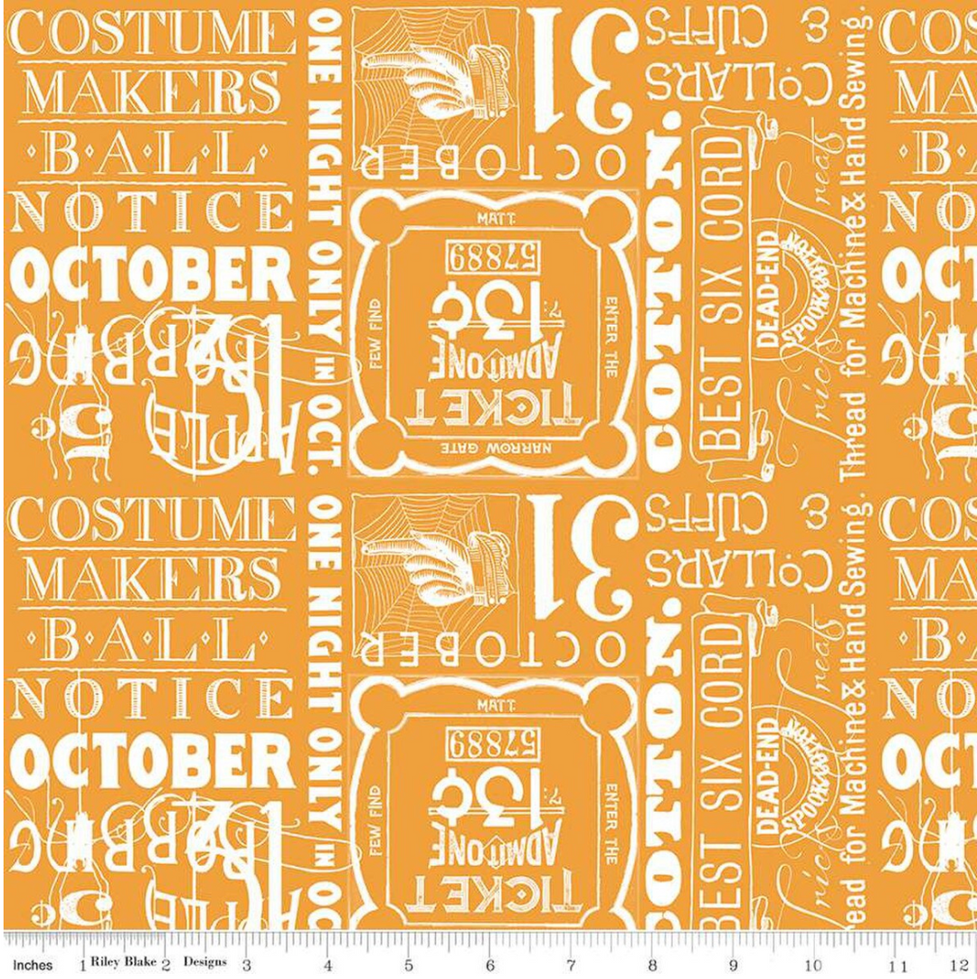 Costume Maker's Act II - Ticket Text, Orange - C16012-ORANGE