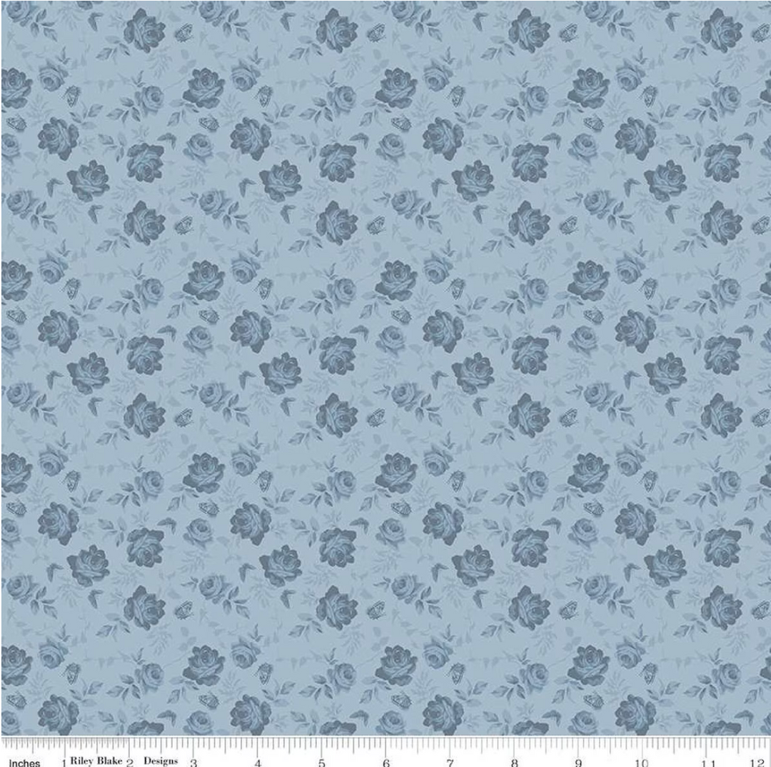 Anne of Green Gables - Tone-on-Tone Floral, Blue - C16125-BLUE