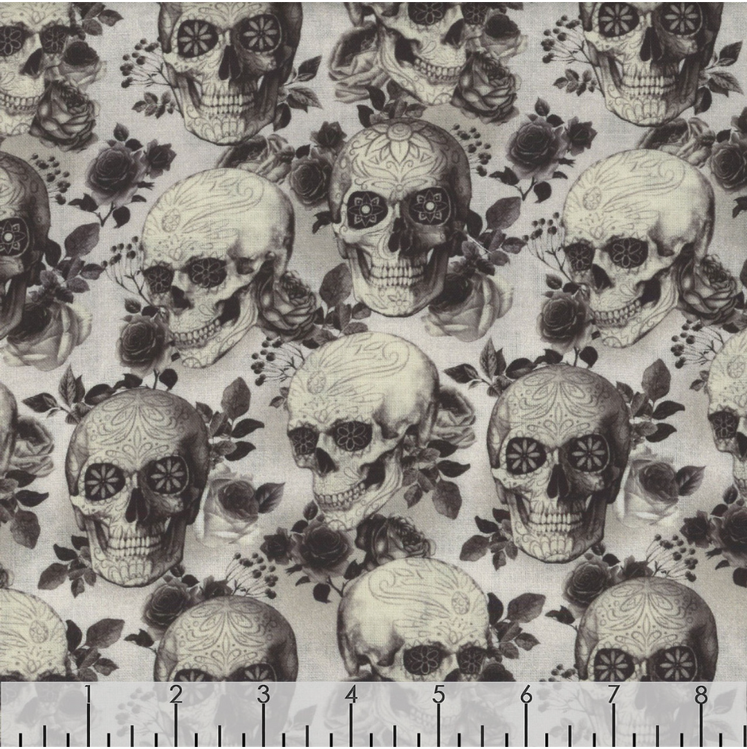 Pick Your Poison - Skull & Floral, Ecru - WICKED-CD3597