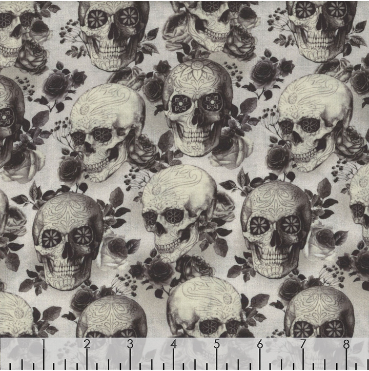 Pick Your Poison - Skull & Floral, Ecru - WICKED-CD3597