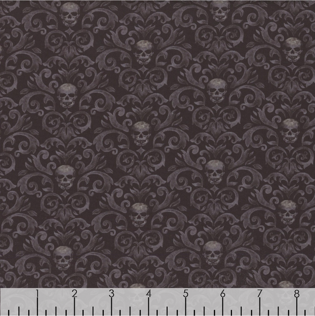 Pick Your Poison - Skull Damask Patterns, Black - WICKED-CD3598