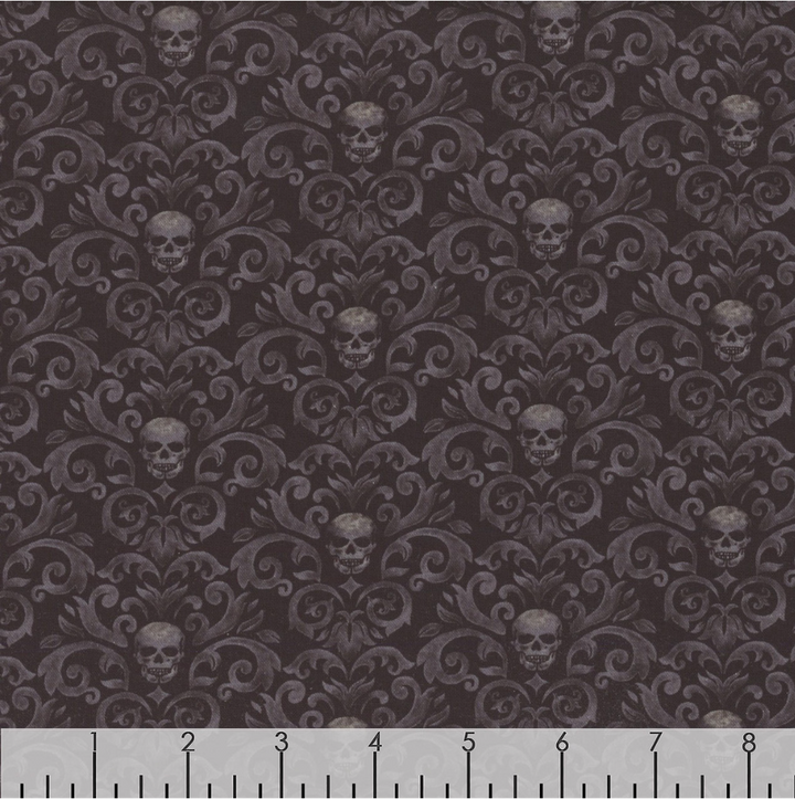 Pick Your Poison - Skull Damask Patterns, Black - WICKED-CD3598