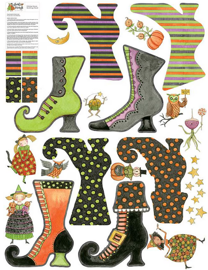Panel 433 - Ghoul Friends - Witches' Boots Felt Panel