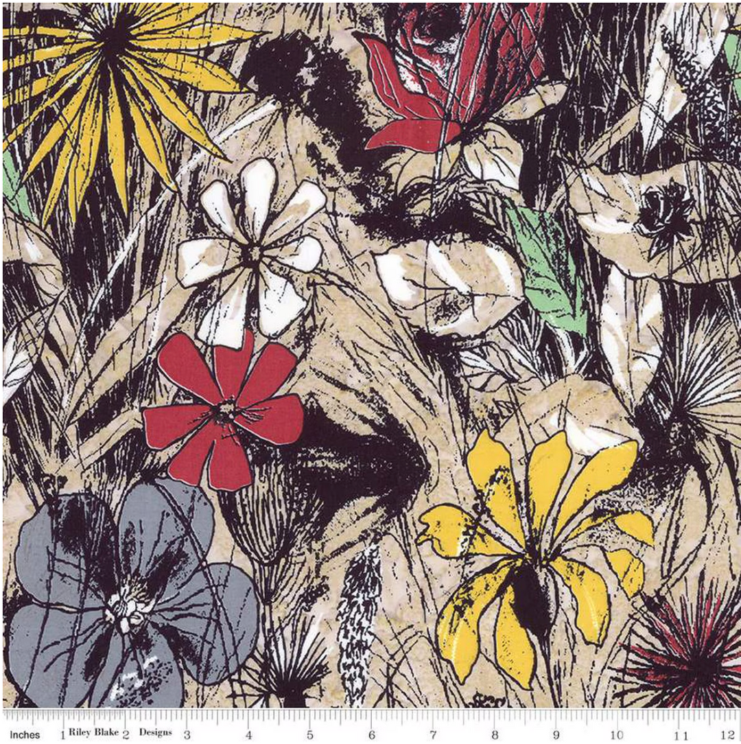 Floral Reflections - Flowers, Crystal Avalanche - BT23180-120 - Expressions Batiks