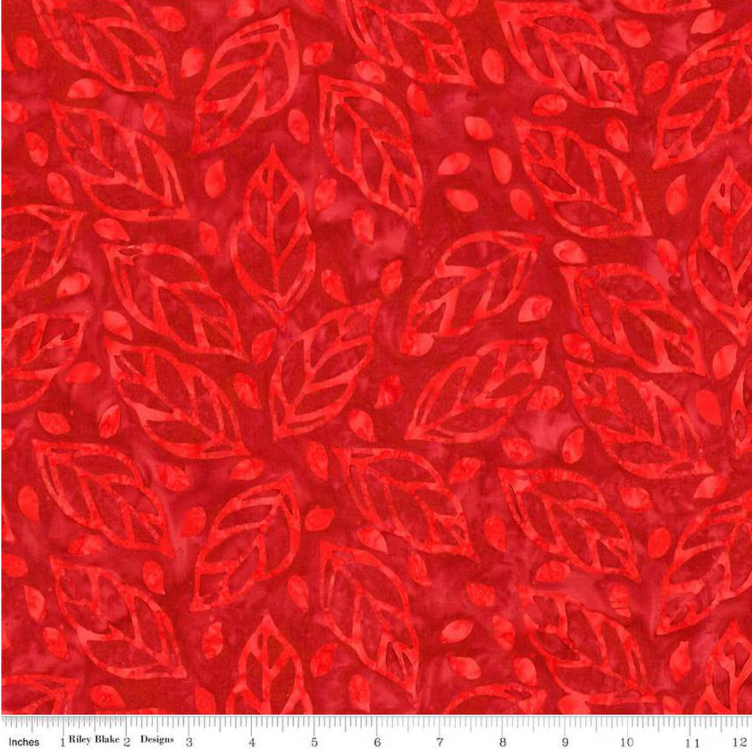 Floral Reflections - Leaves, Cherry - BT23183-211 - Expressions Batiks