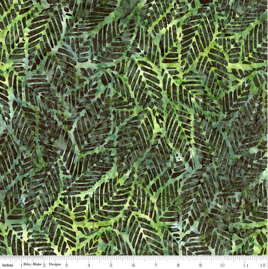 Floral Reflections - Jagged Leaves, Grass - BT23185-322 - Expressions Batiks