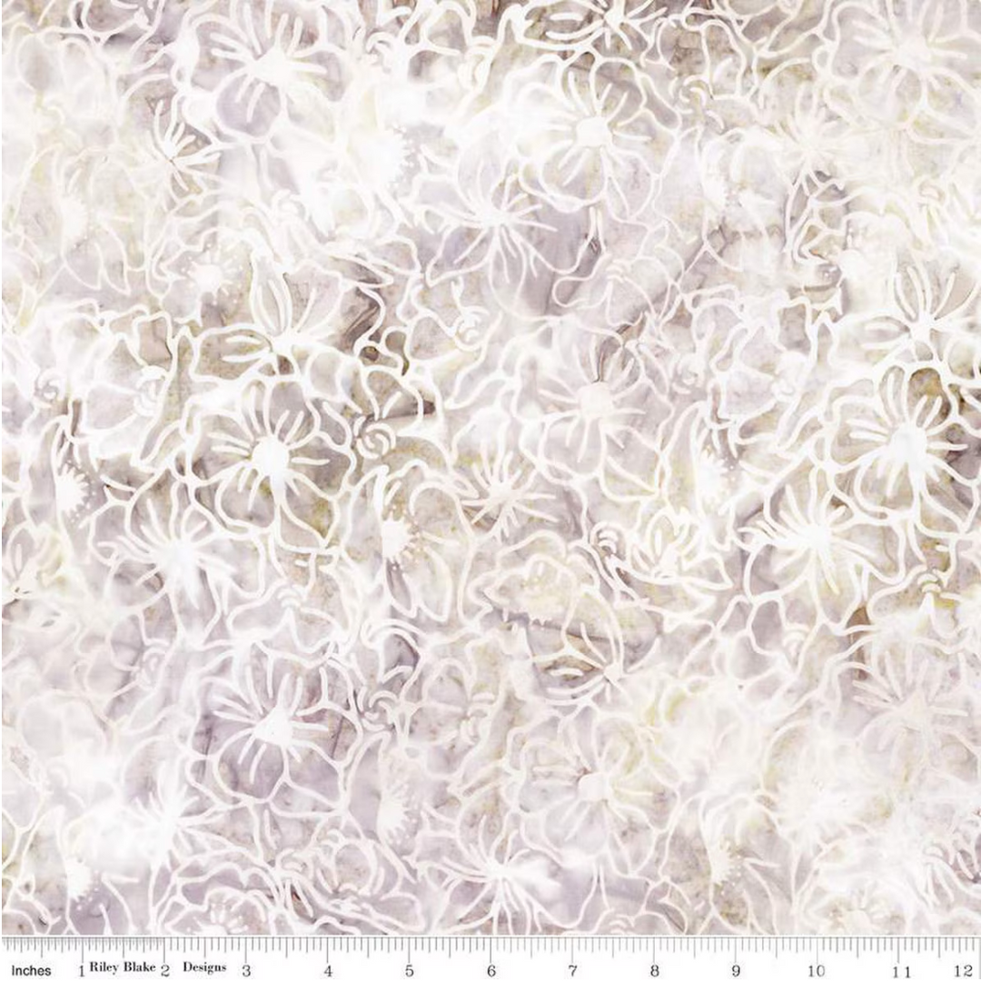 Floral Reflections - Flowers, Oyster - BT23181-117 - Expressions Batiks