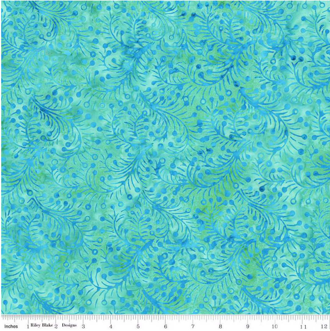 Geometric Splash - Foliage, Aquamarine - BT23202-274- Expressions Batiks