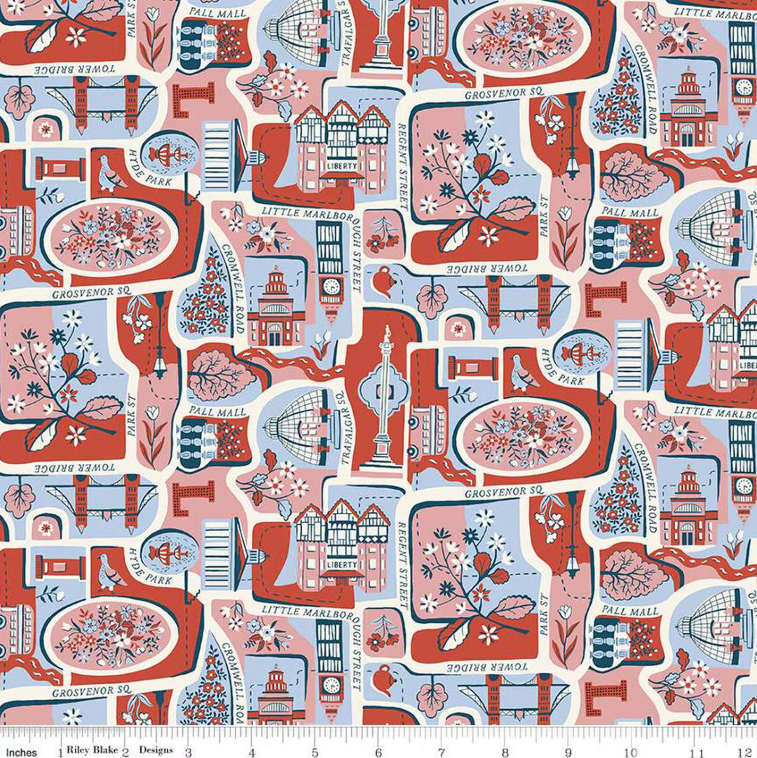 London Bouquet - Flowers, Charming City B- 01667421B - Liberty Fabrics