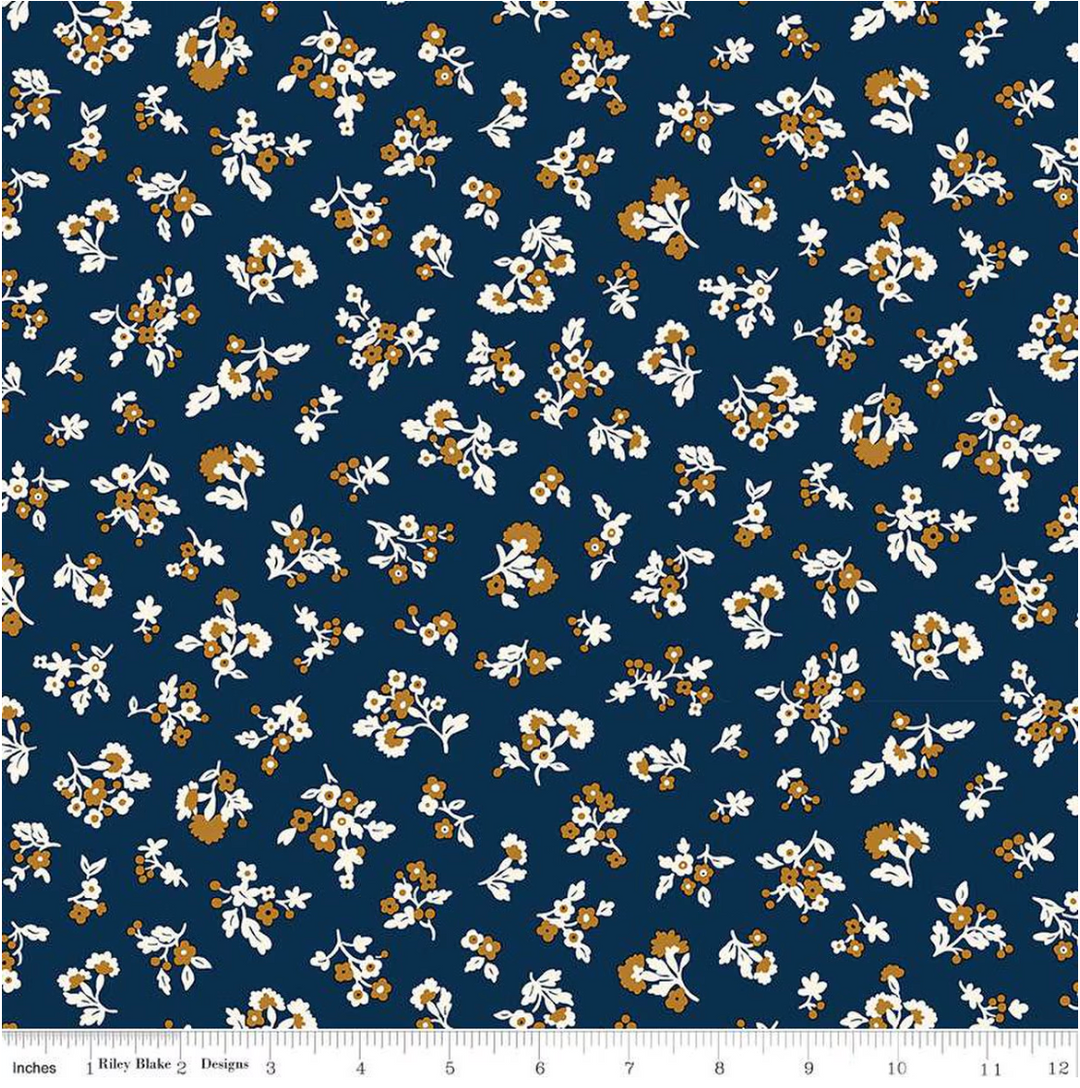 Denim Florals - Tumbling Blooms A - 01667403A - Liberty Fabrics