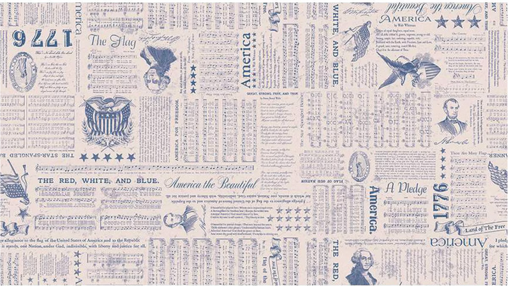 Wide Back - Americana Liberty 108" - Patriotic Sheet Music, Blue - WB16102-BLUE
