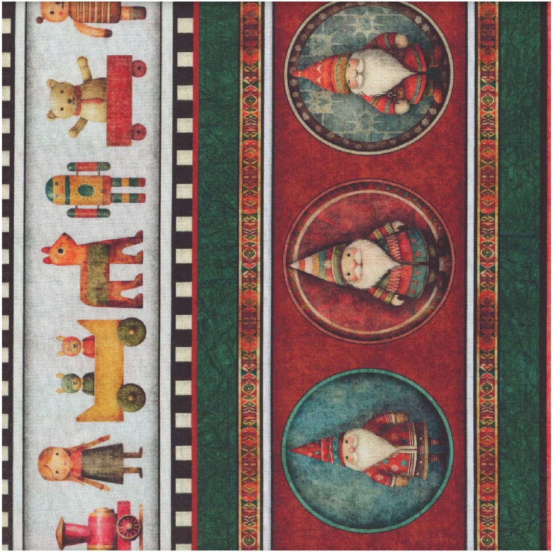 Santa's Workshop - Merry Christmas Stripe, Multi - 31073-X