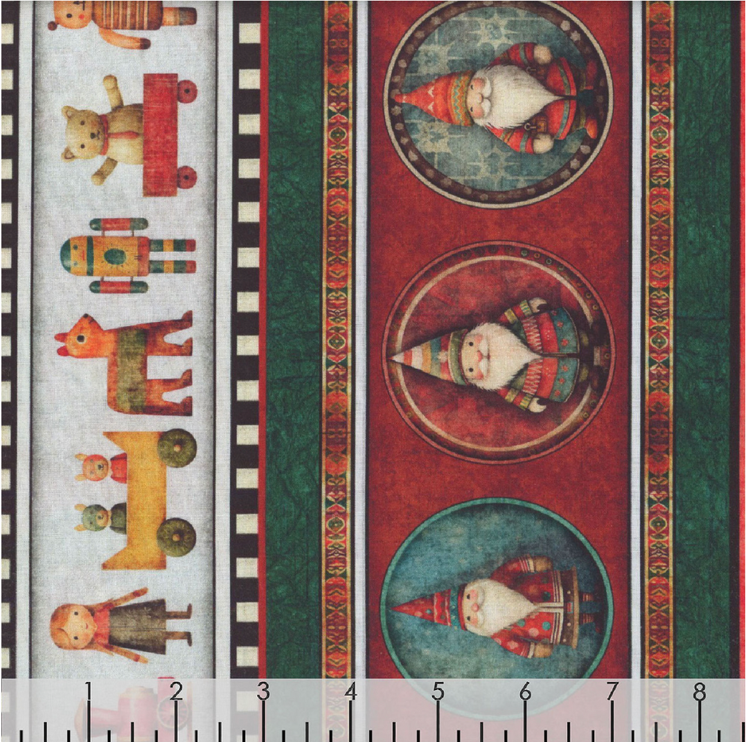 Santa's Workshop - Merry Christmas Stripe, Multi - 31073-X