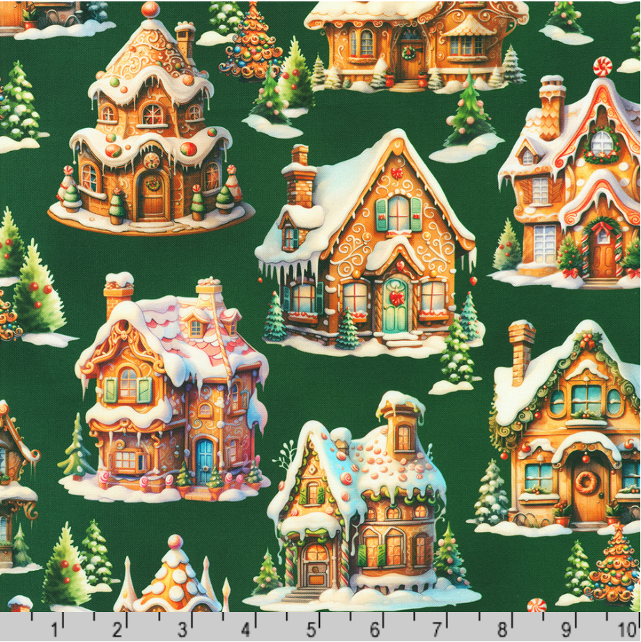 Frosted- Gingerbread Houses, Green - SRKD-23208-7