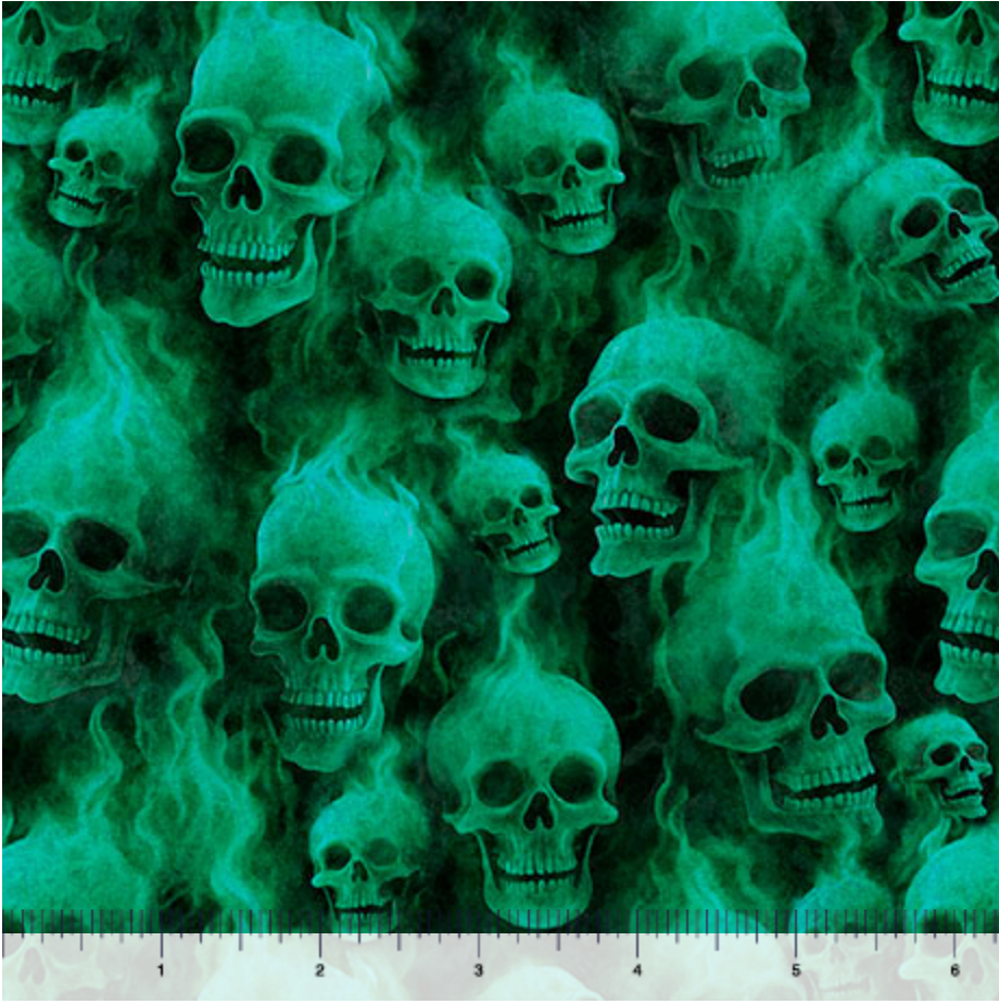 Gotta Have It -Flaming Skulls, Jade - 31185-Q