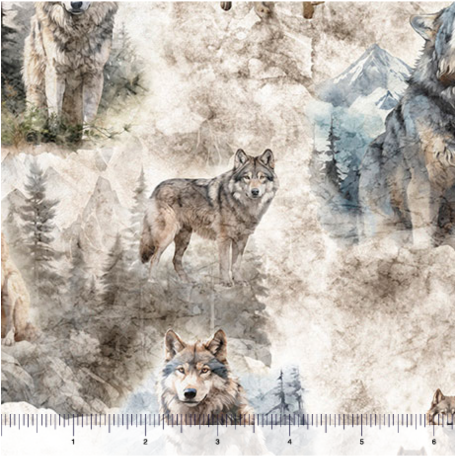 Running with the Pack - Wolf Vignettes, Cream - 31100-E