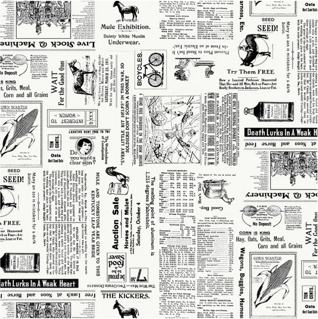 Neighborhood Association - Newspaper Ads, Off-White - 8424-01