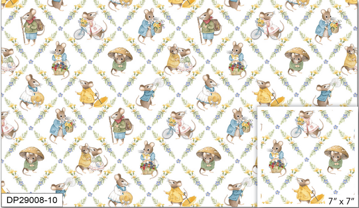 Country Mouse - Diamond Grid, White Multi - DP29008-10