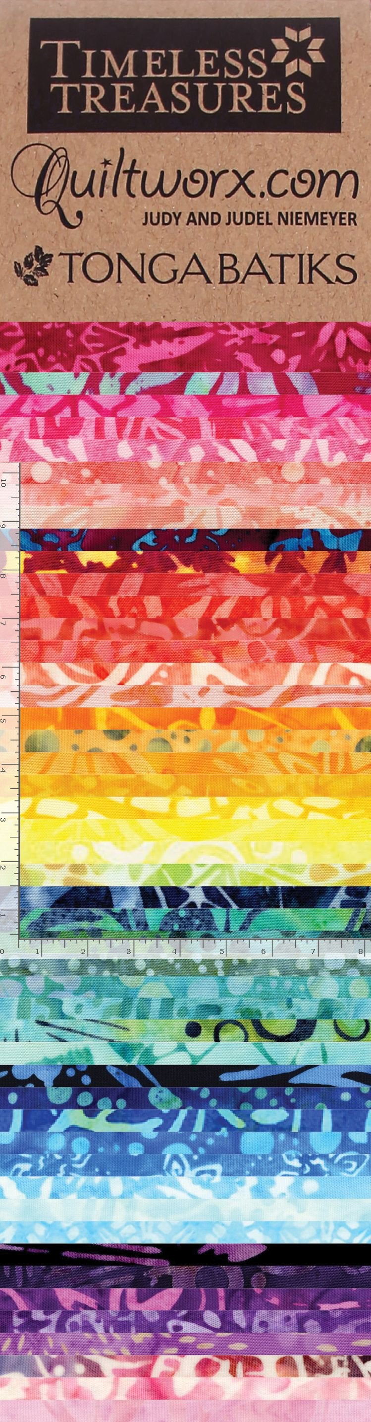 Quiltworx Tonga 2 1/2" Strip Set - Evas Rainbow
