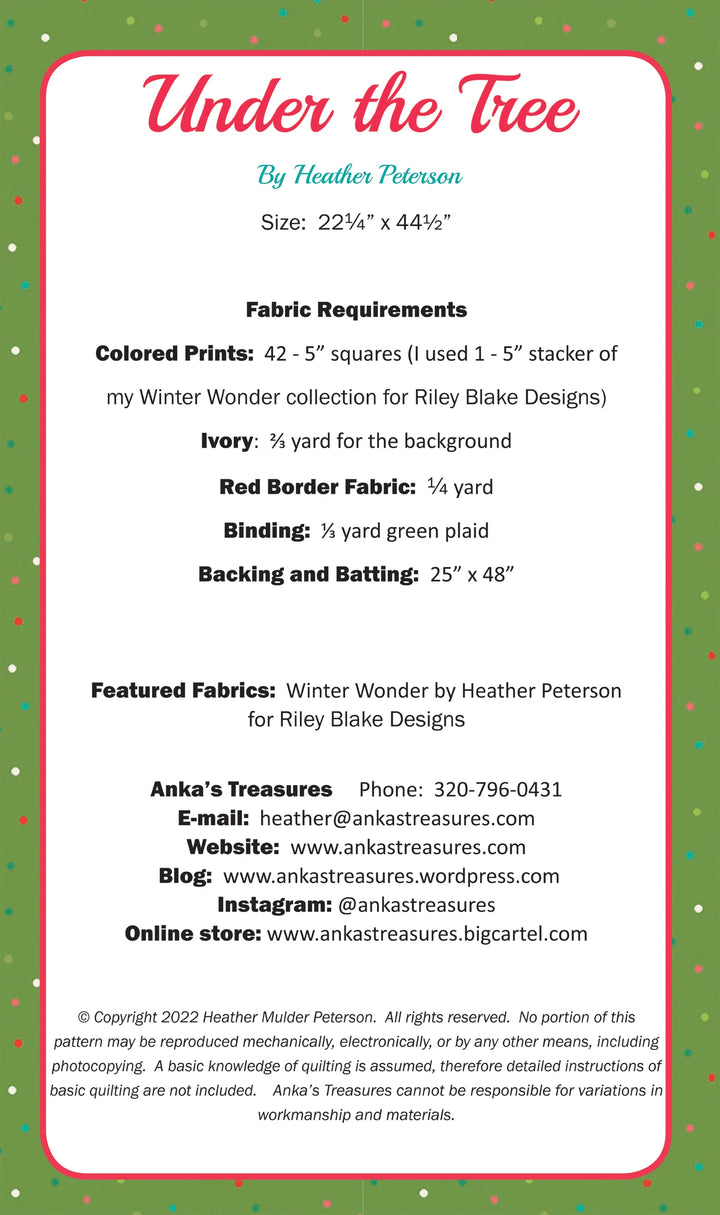 Under the Tree - Table Runner Pattern