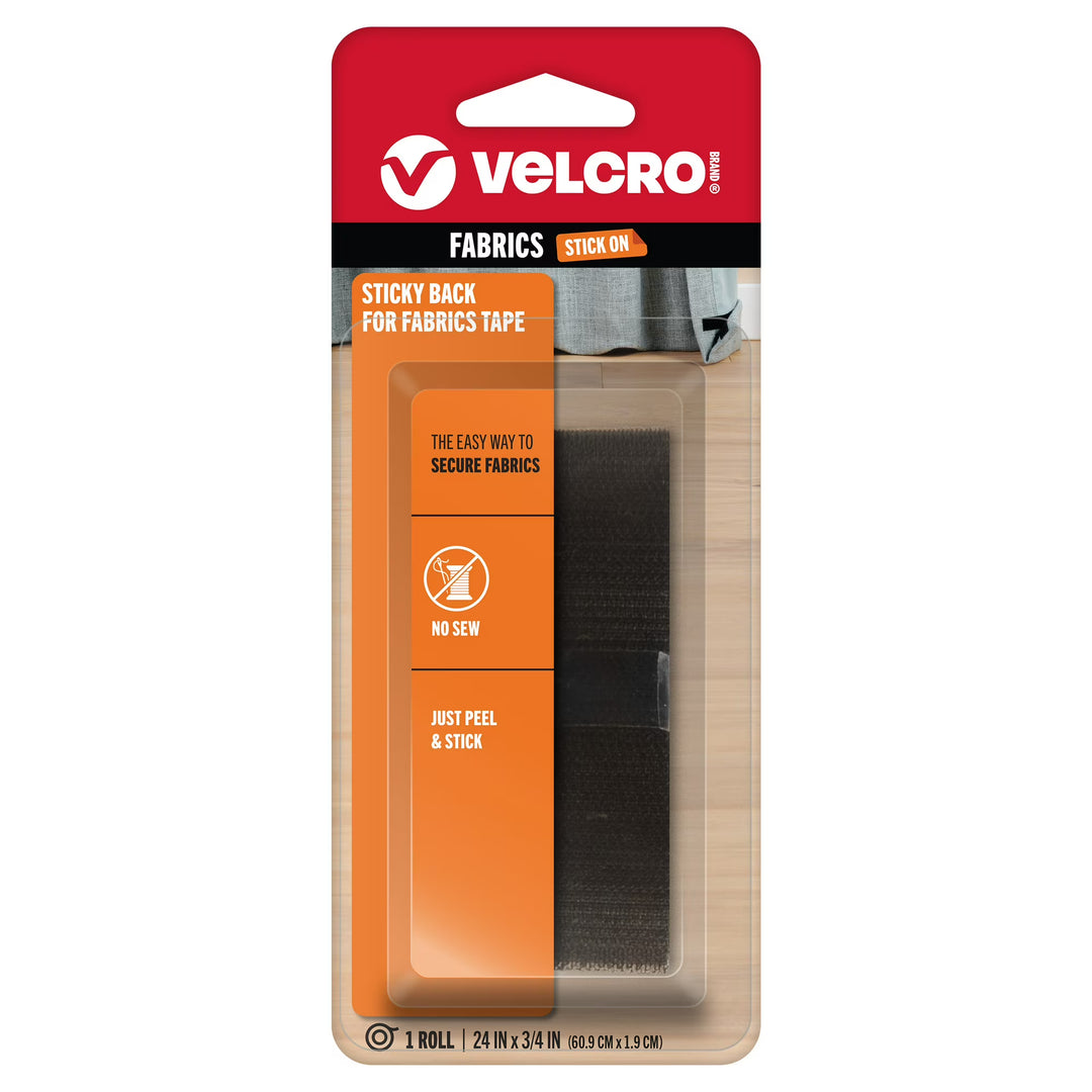 VELCRO® Fastener Sticky Back Strip - Black 3/4in