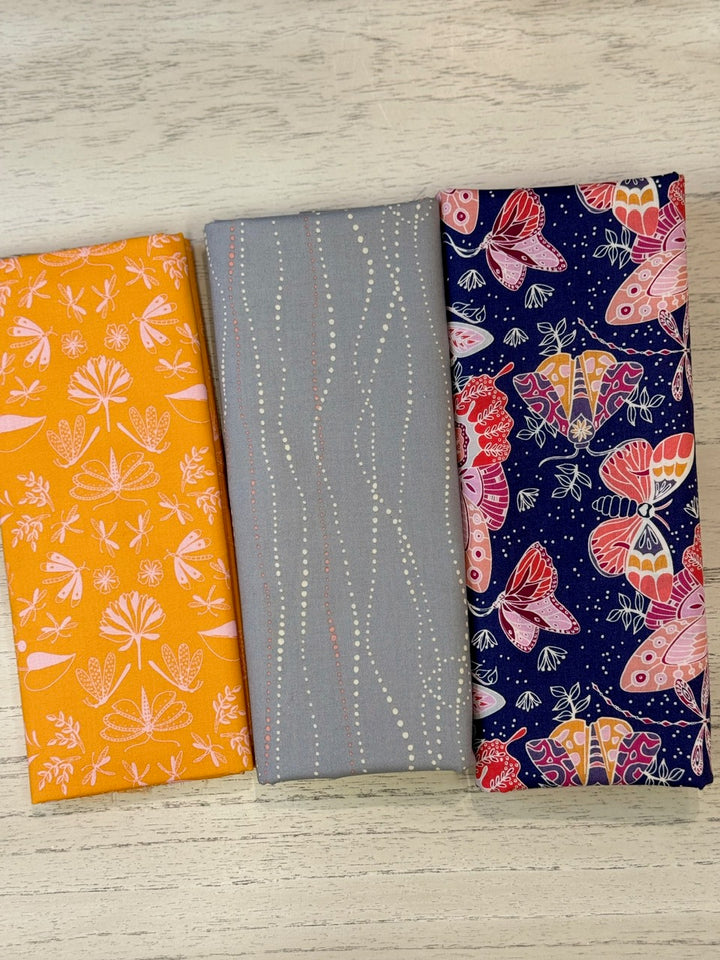 3 Yard Fabric Bundle - Aerial - Navy, Orange and Gray