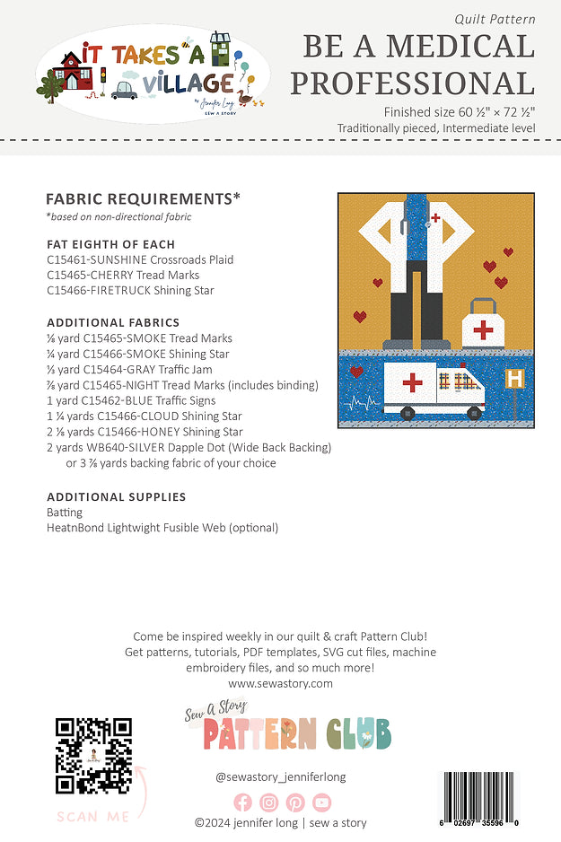 Be A Medical Professional - Quilt Pattern