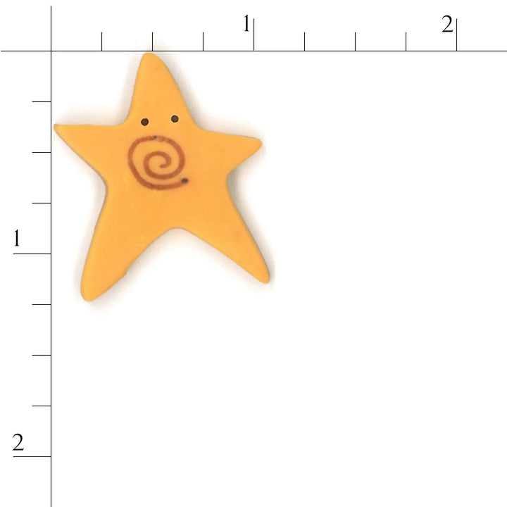 Golden Swirly Star Button Pack of 5