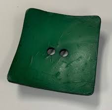 Dill Button 60mm Square - Dark Green 410178
