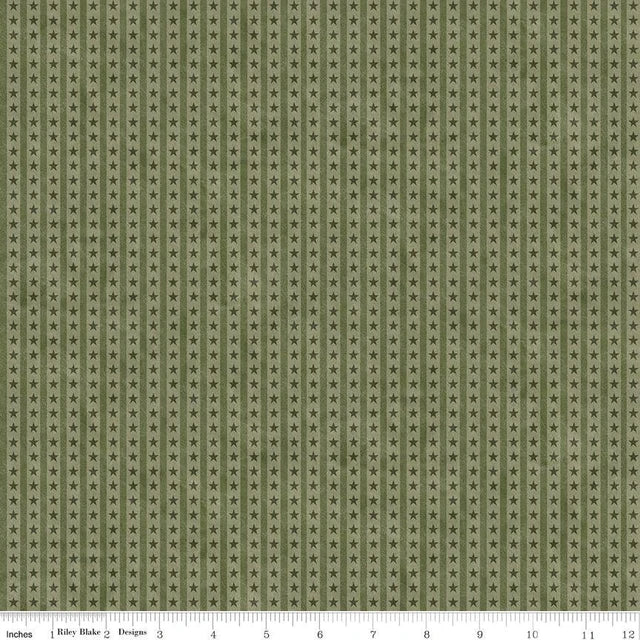 Northern Christmas - Star Stripes, Green - C17836-GREEN