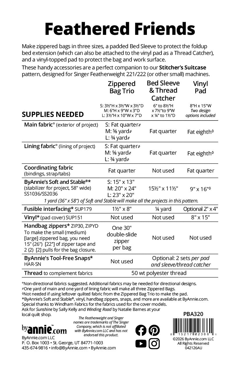 Feathered Friends - Sewing Machine Accessories