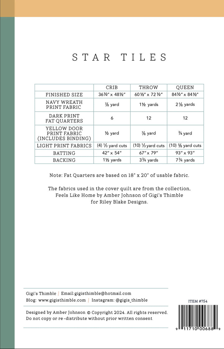 Star Tiles - Quilt Pattern