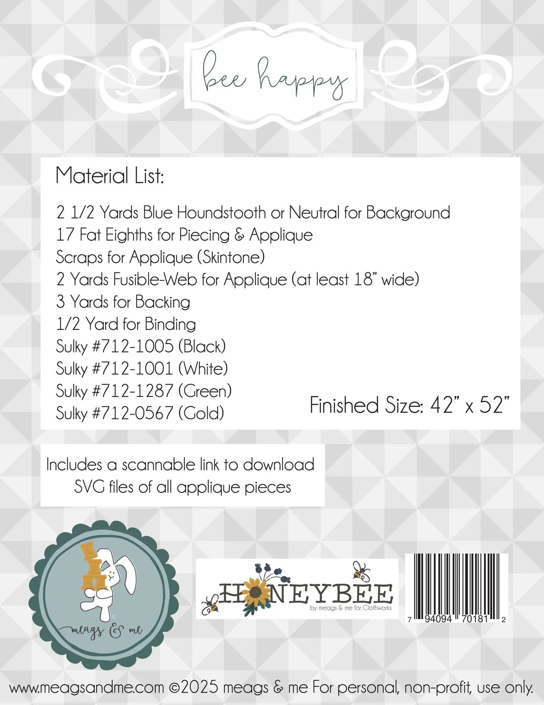 Bee Happy - Quilt Pattern