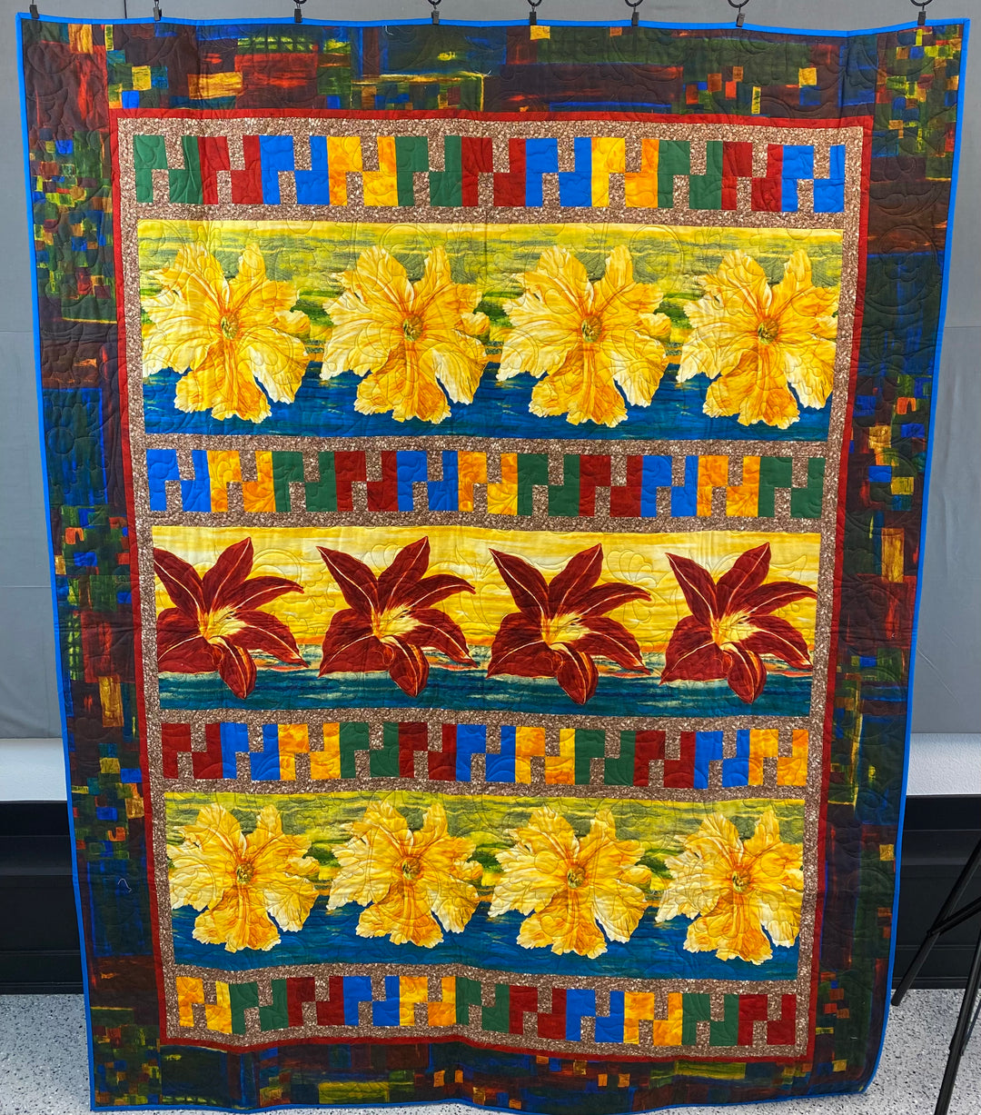 Finished Quilt - Frond Flowers