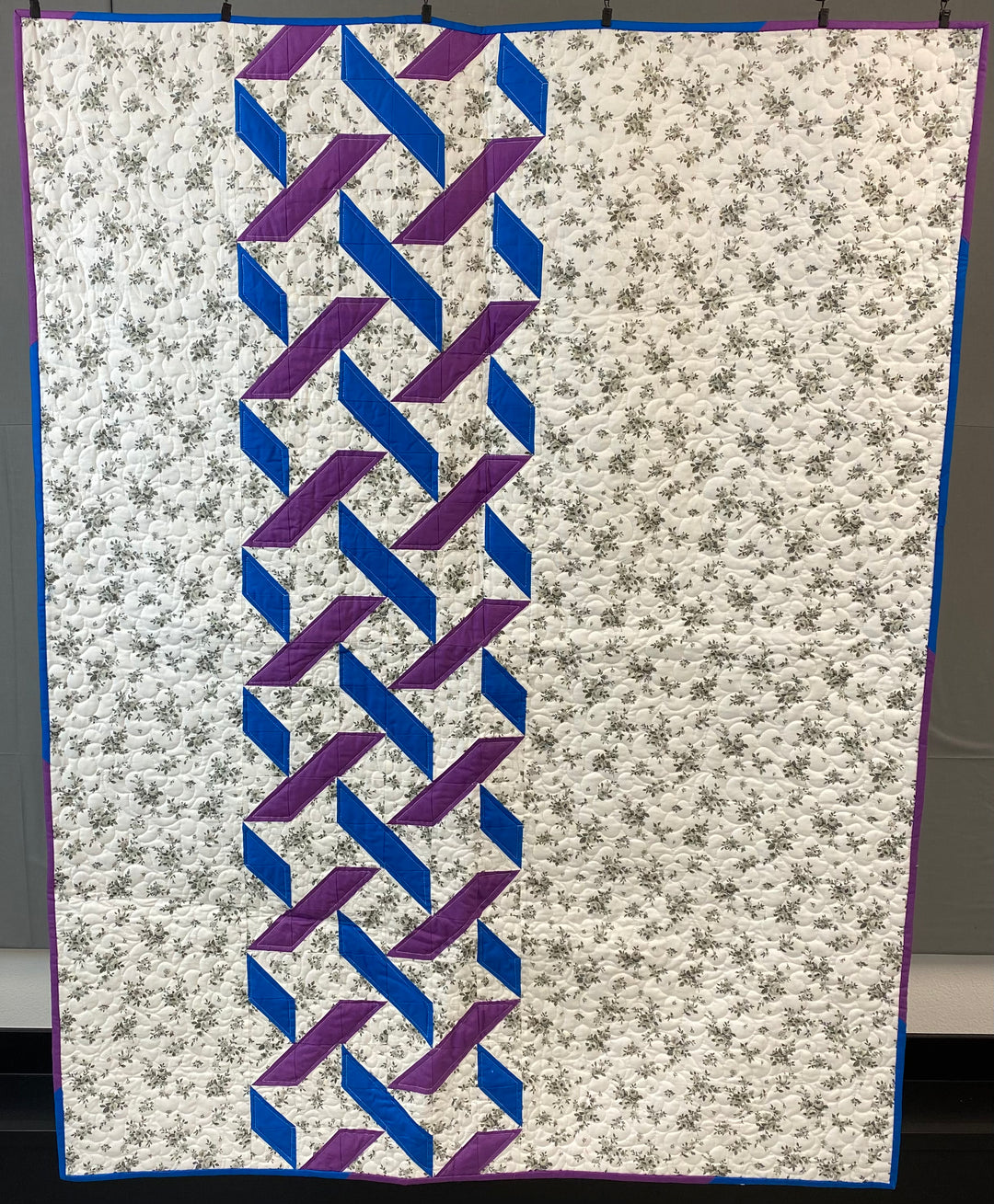 Finished Quilt - Blue & Purple Triple Twist Quilt