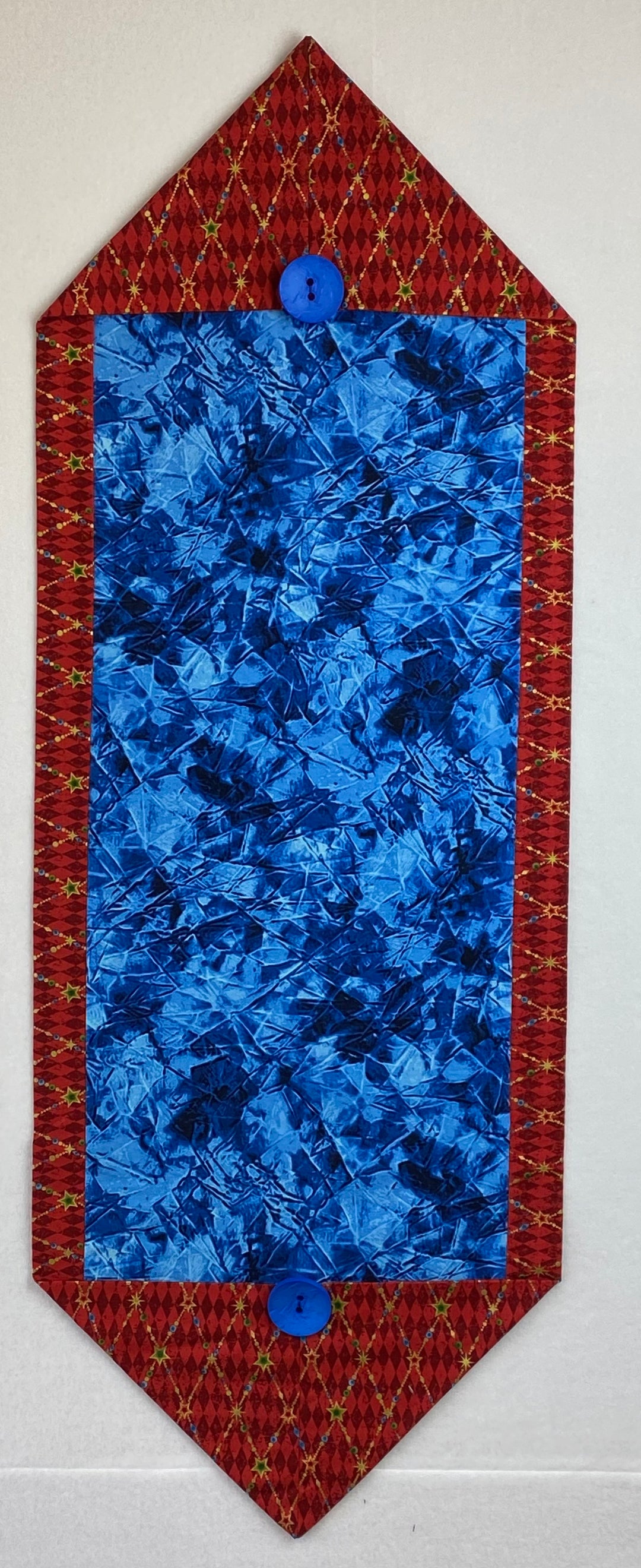 Finished Table Runner - Red and Blue