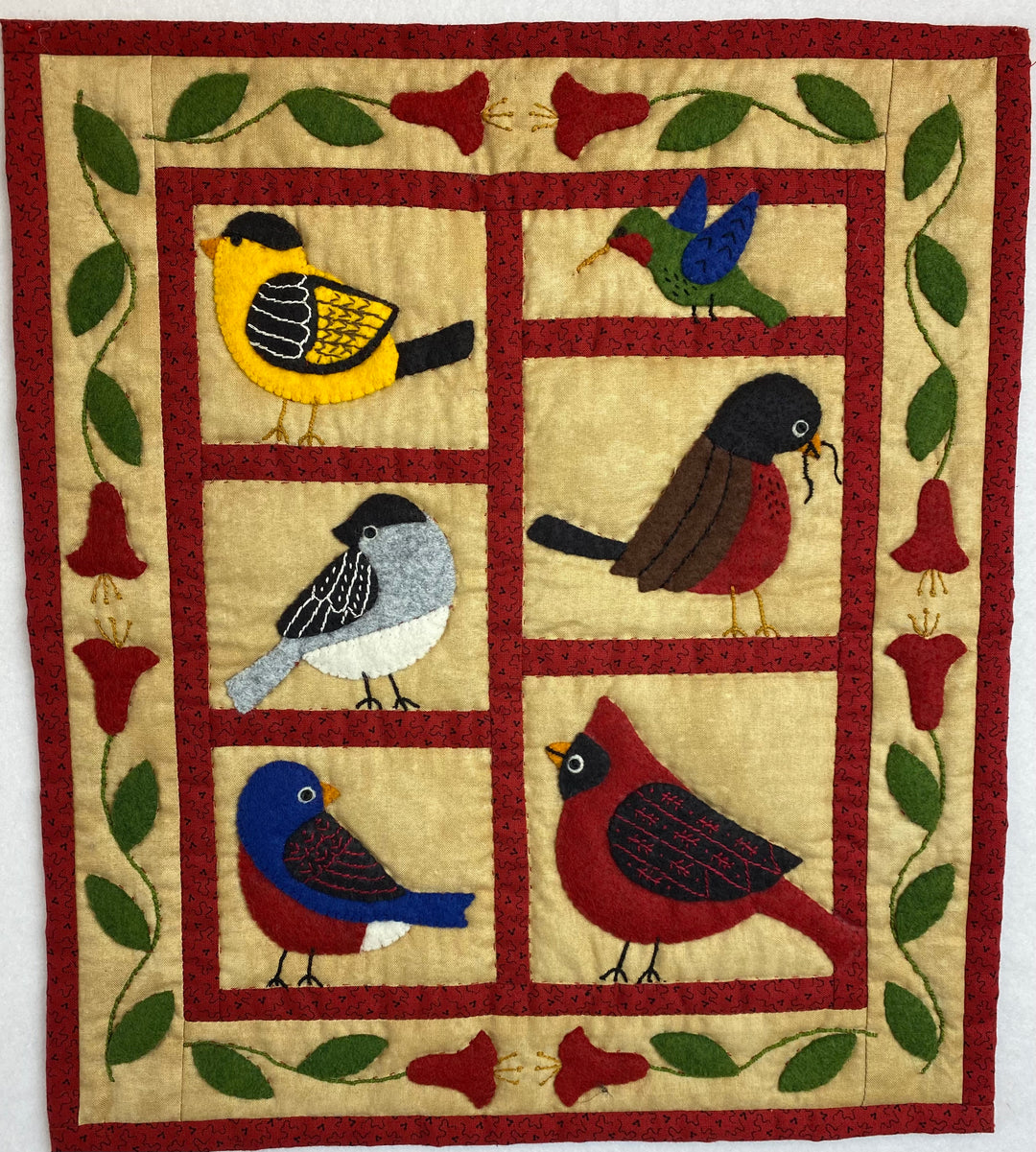 Finished Wall Hanging - Wool Birds