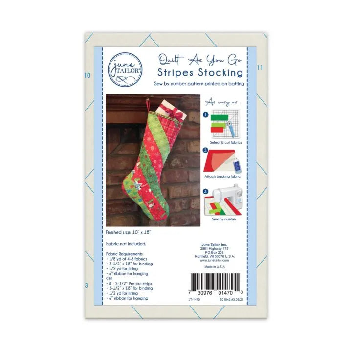 Quilt As You Go Stripes Stocking - June Tailor