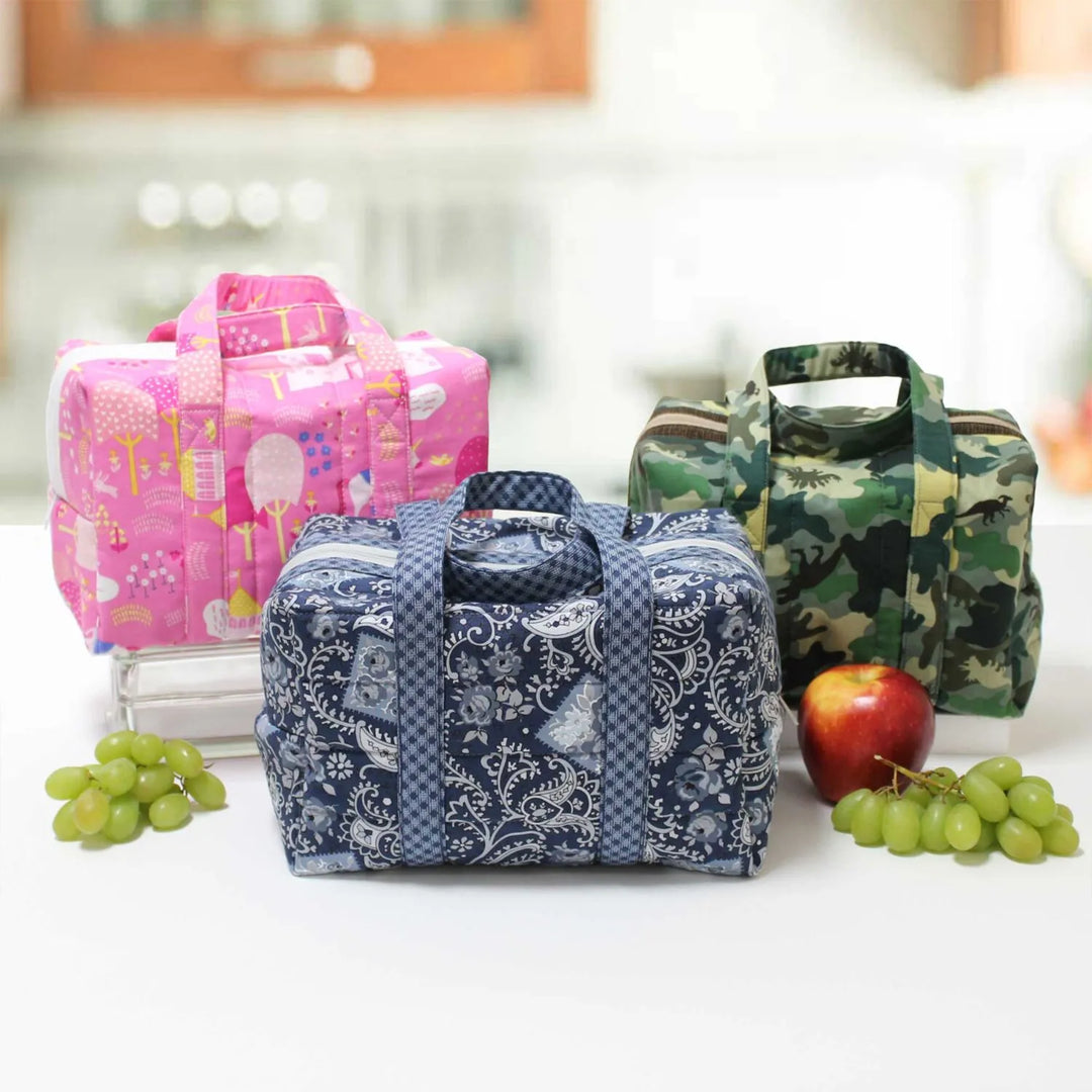 Quilt As You Go Insulated Lunch Box - Black Zipper - June Tailor