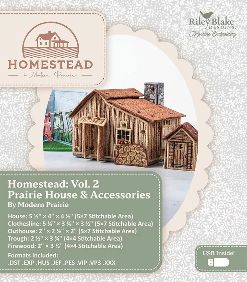 Homestead: Vol. 2 - Prairie House & Accessories - Machine Embroidery
