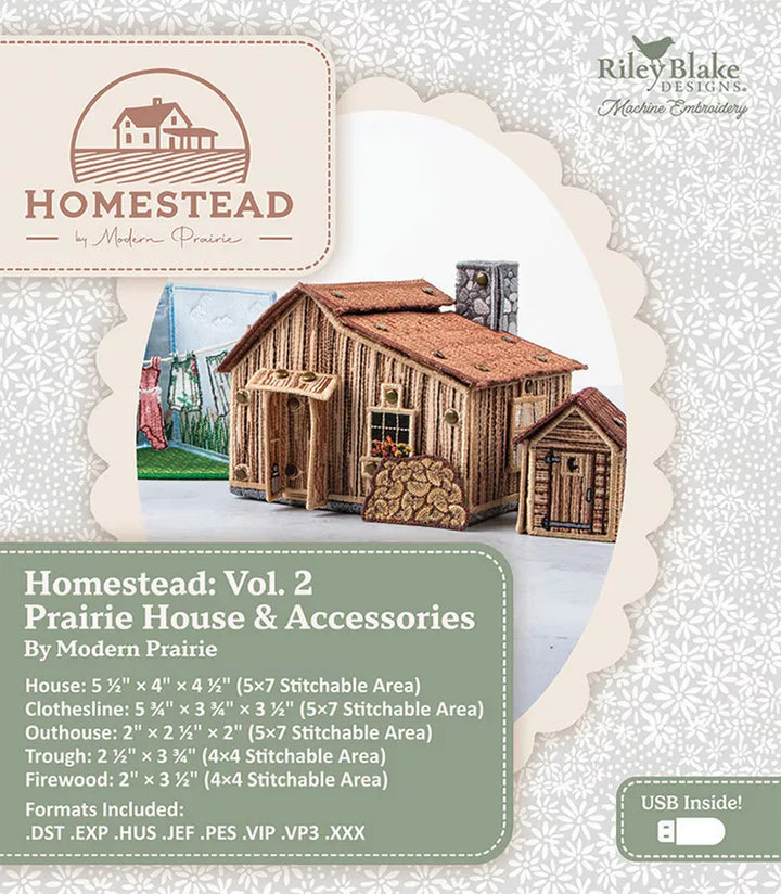 Homestead: Vol. 2 - Prairie House & Accessories - Machine Embroidery