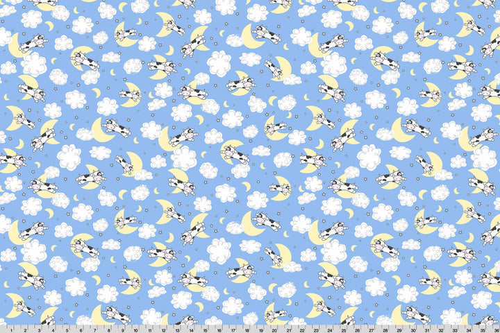 Quilting Cuddle - Goodnight Farm Over The Moon, Blue