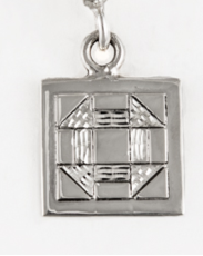 Churn Dash Mini Pendant - Silver