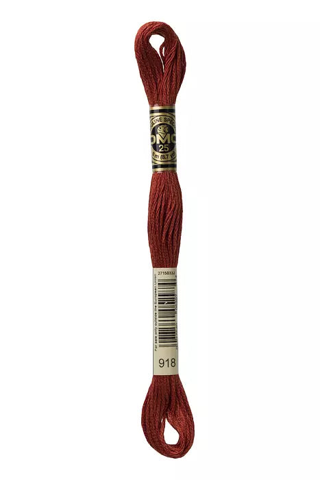 DMC 6 Strand Embroidery Floss - 918 Rosewood