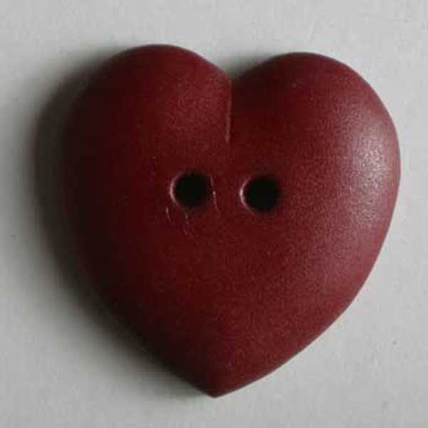 Dill Button 15mm -Red Wine Heart Shaped- 122416