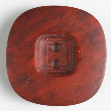 Dill Button 34mm Square Brown/Red