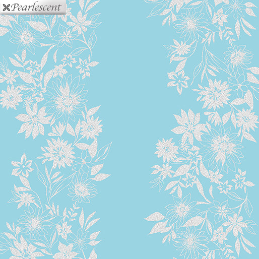 Shimmery Flower Stripe Turquoise